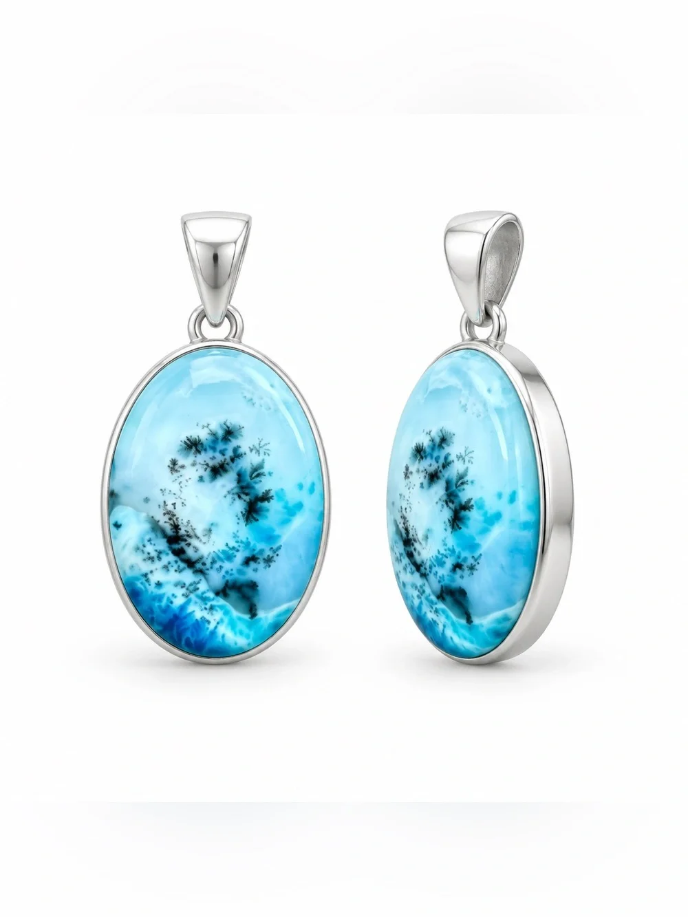 SOLD NEW! Blue Dendritic Opal Necklace